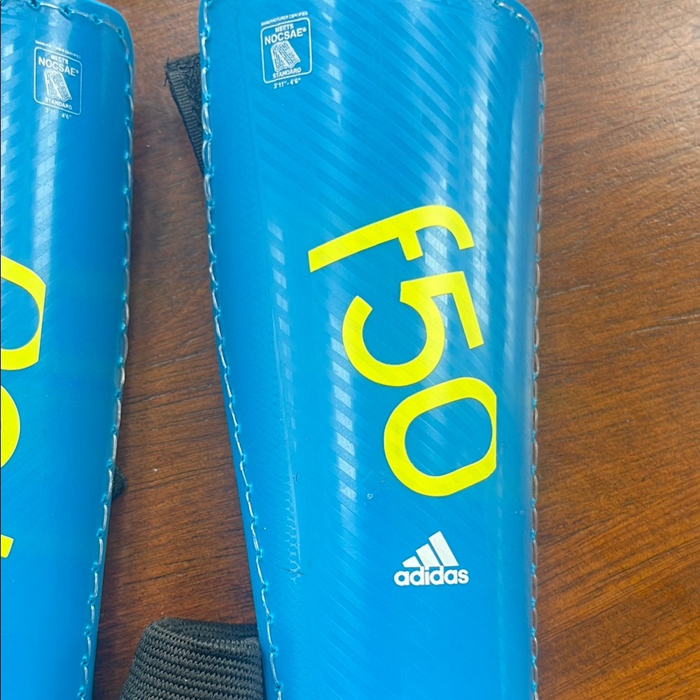 Adidas F50 Blue and Yellow Shin Guards M - Picture 2 of 9